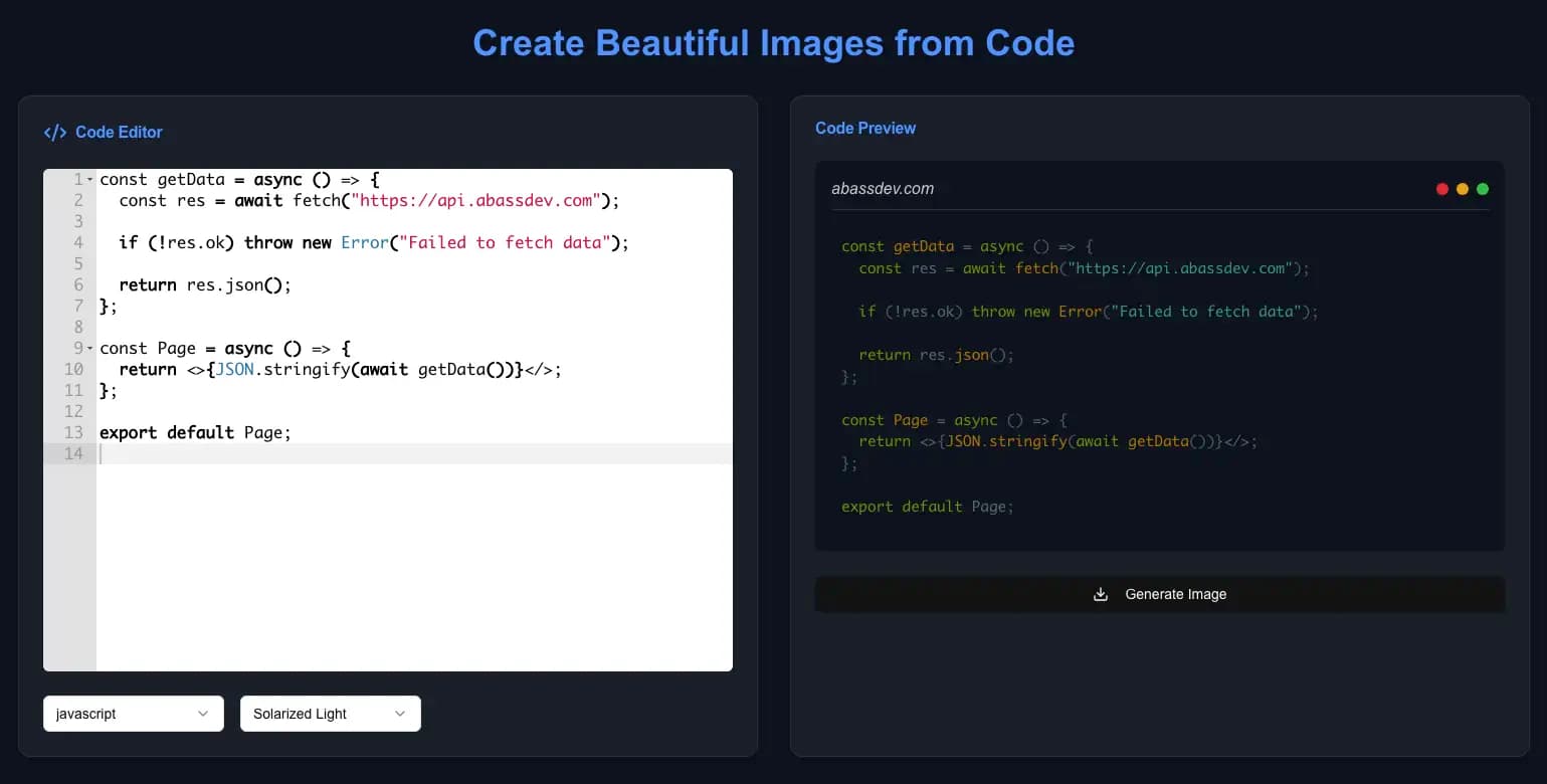 Create images from your code snippet